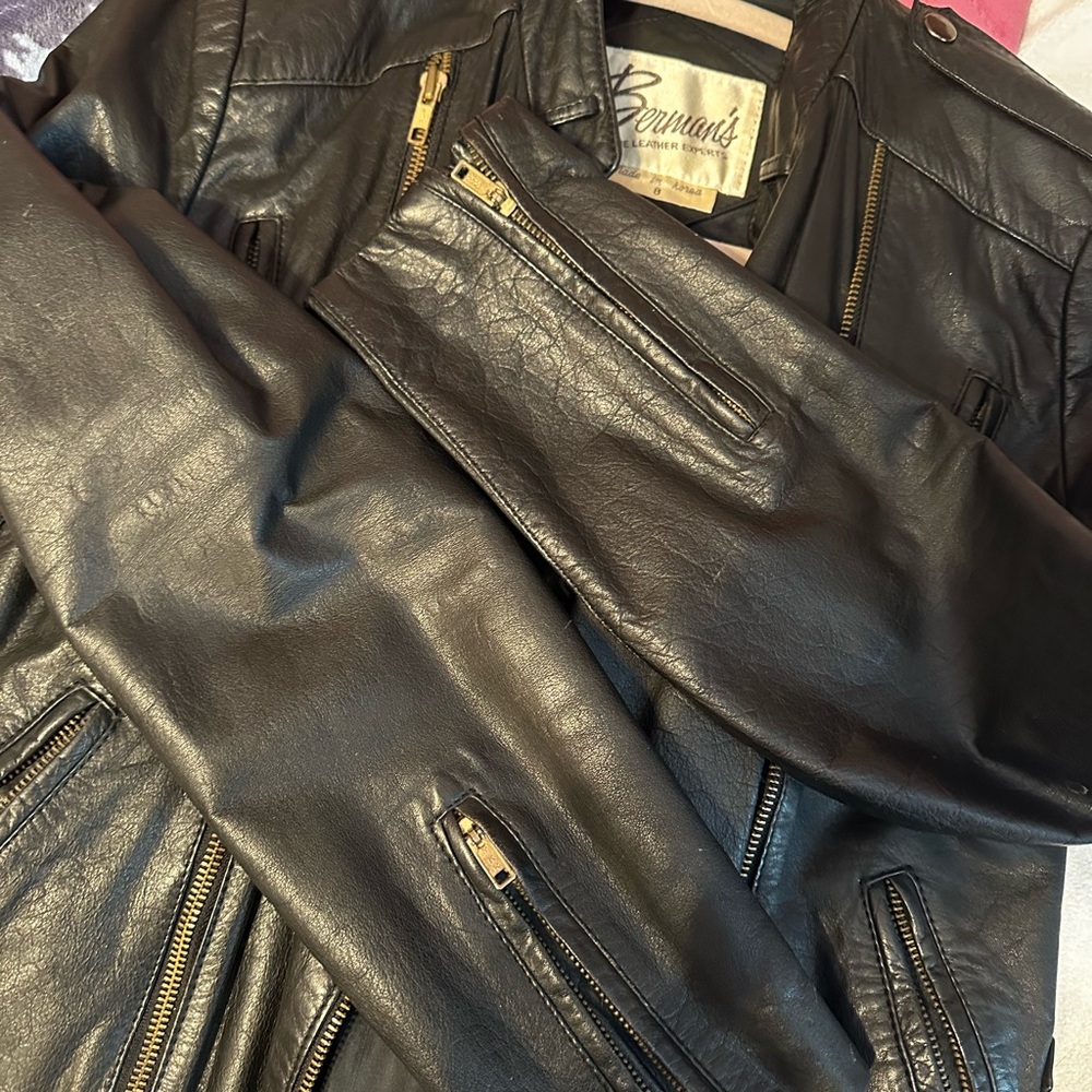 Vintage Berman’s leather motorcycle jacket - Picture 8 of 11